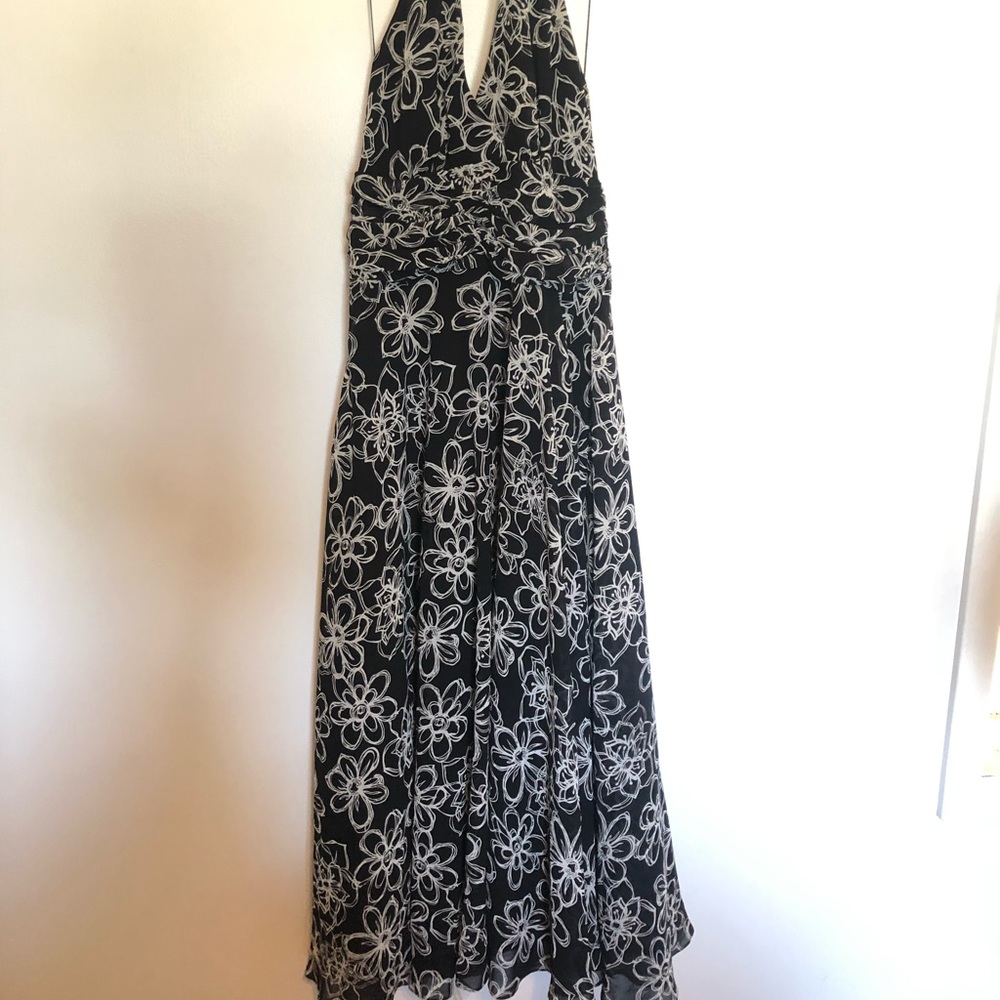 Halter top black and white dress